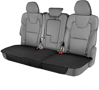 Motor Trend Rear Seat Protector for Cars, SUVs & Trucks – Nappa Leather Bench Cover Protector - Car Seat Cover for Kids, Pets & Baby - Durable Back Seat Protector, Black Universal Fit Bottom Coverage