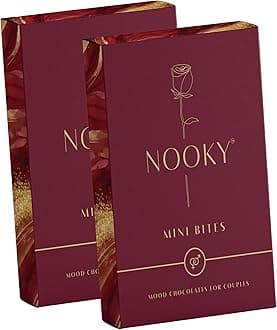 - NOOKY MINI BITES for Men and Women | Premium Mood-Uplifting Dark Chocolate and FREE Saucy Scratch Card | Vegan & Gluten-Free Delight (Set of 2)
