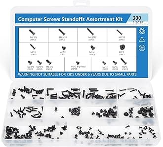 300PCS Computer Notebook Laptop Screws Assortment Kit, 12 Sizes M2.5 M2 M3 Laptop Screws for Lenovo Dell HP Asus Samsung Toshiba Acer SSD HDD SATA Hard Drive Mounting Repair