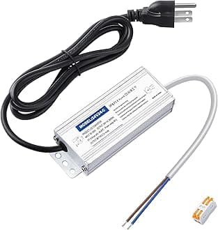 Waterproof IP67 24v Power Supply 24W 1A, LED Driver 120V AC to 24V DC Converter, with 3-Prong Plug and 4.9 Feet Cable - Ideal Power Supply for LED Strips and Lights