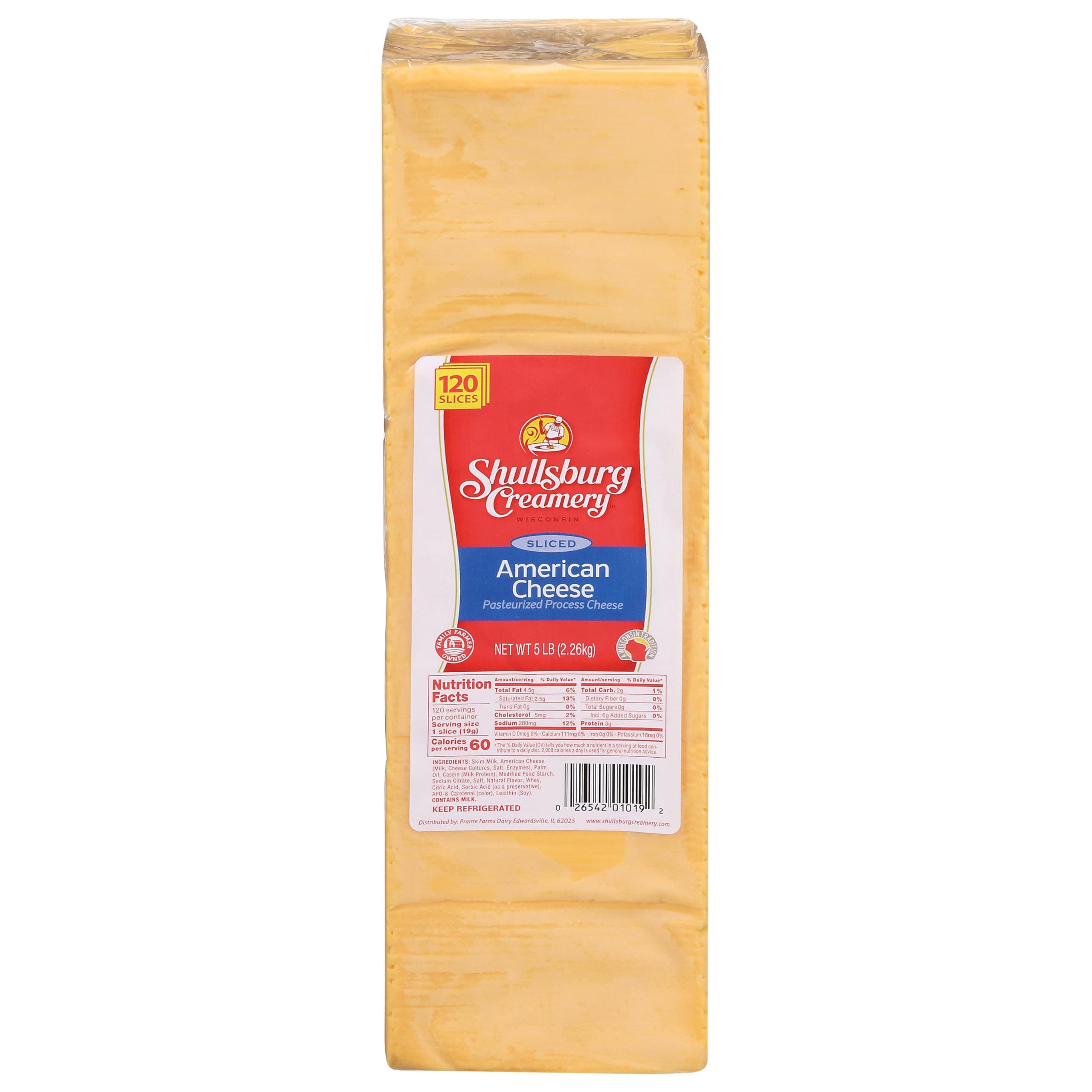 120 Slice American Cheese - 5 Pound Loaf