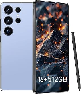 I25 Ultra Smartphone 16GB+512GB Android 14 Smartphone, 6.99" FHD+ Display, 7000mAh Battery, 108MP+68MP Dual Camera, Built-in Pen Stylus (Titanium Blue)