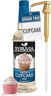 Sugar Free Coffee Syrup, Cupcake Flavored Syrup for Drinks, Lattes, and Desserts – 25.4 fl oz, With Pump