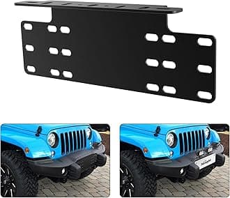 Nilight 90044B Universal License Heavy Duty Steel Front Plate Mounting Bracket Holder for Off-Road LED Work Lamps Lighting Bars, 2 Years Warranty, Black