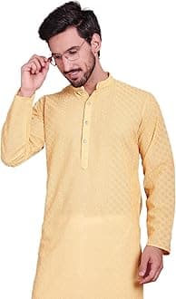Jompers Men Chikankari Embroidered Kurtas