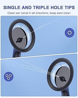 Ear Wax Removal Tool Kit, Electric Ear Cleaner Ear Cleaning Safe Ear Wax Remover Earwax Removal Kit with Sewage System, 4 Clean Modes and 3 Ear Tips Ear Irrigation Kit for Adults