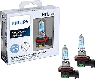 Philips Automotive Lighting H11 CrystalVision Platinum Upgrade Headlight Bulb, Pack of 2