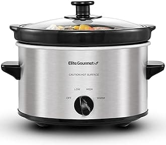 MST-275XS Electric Oval Slow Cooker, Adjustable Temp, Entrees, Sauces, Stews & Dips, Dishwasher Safe Glass Lid & Crock (2 Quart, Stainless Steel)