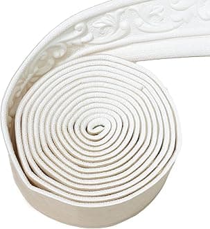 WAPANE 360" x 3.1" Peel Stick Foam Molding Trim Self Adhesive, Crown Molding Wallpaper Border Flexible, 3D Wall Edging Lines Foam Baseboard, Wall Trim for Home, White, 4PC