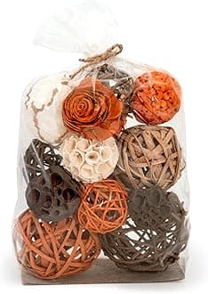 ANDALUCA Large Decorative Vase Filler Bag with Orbs, Balls (Sunset Orange)