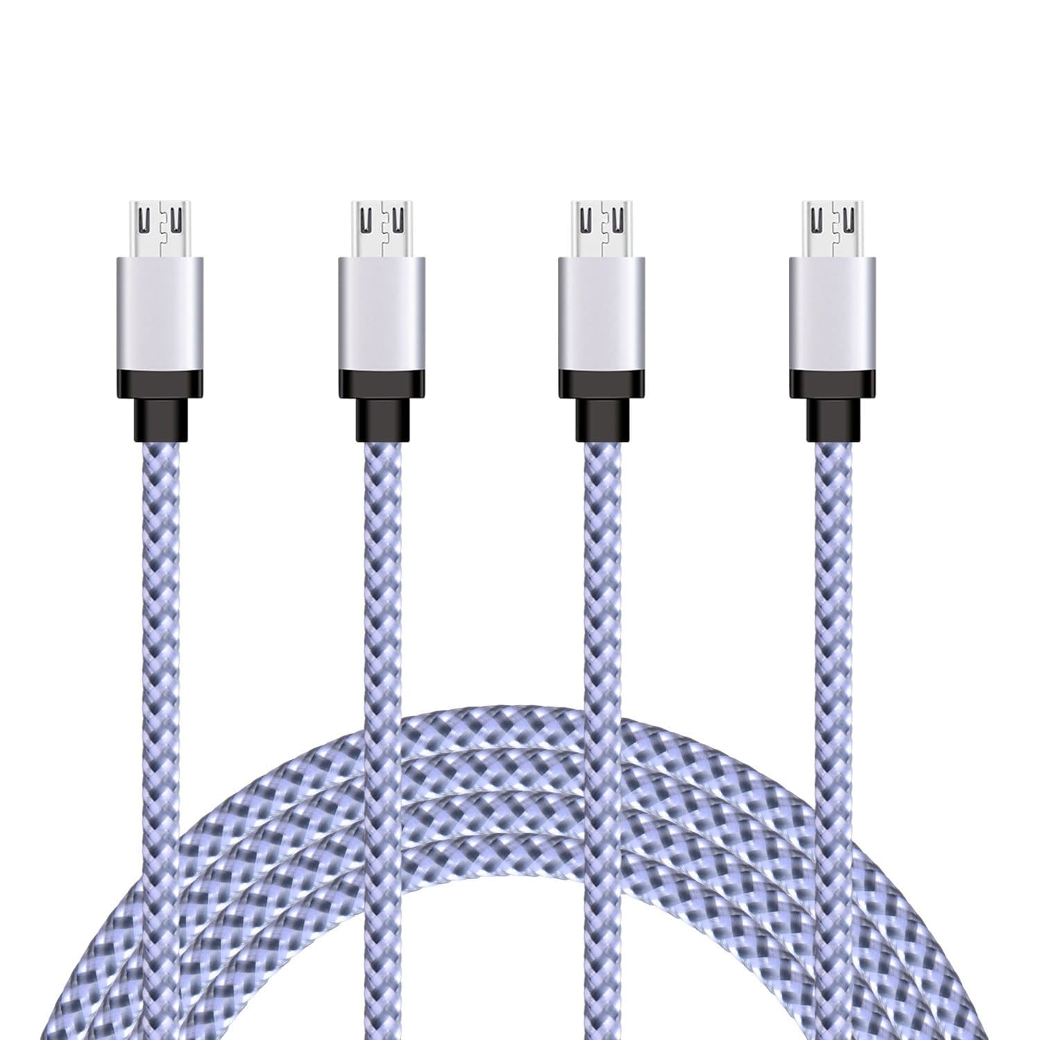 Xcords USB Cable Nylon Braided Heavy Duty Tangle-Free Android Charging Cord