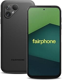 Fairphone 5 5G (GSM Unlocked, International Version) 256GB + 8GB RAM - Dual SIM (Nano-SIM + eSIM) Android 13 Smartphone (Matte Black)