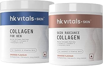 Marine Collagen Supplement for Men (Orange, 200g) with Marine Collagen Supplement (Orange, 200g) | Vitamin C, E, Sodium Hyaluronate | For Youthful & Glowing Skin