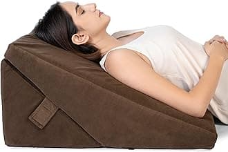 Wedge Pillow for Back Support, Adjustable Memory Foam Bed Wedge Pillow for Sleeping, Acid Reflux, GERD, Snoring, Pregnancy, Post-Surgical Recovery (Velvet Brown, XL - 24x24x12 Inch)