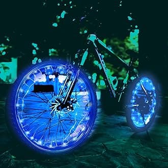 LED Waterproof Bike Wheel Light, Night Cycling Bicycle Wheel Light, 3 Lighting Modes,Easy Install, (with Battery)