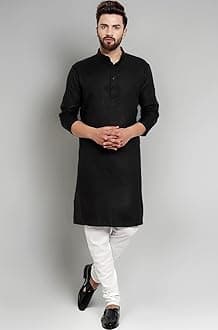 Multi Colored Cotton Plain Men's Ethnic Kurta Only