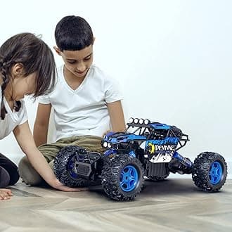 1:12 Large Remote Control car for Boys Kids with Lifting Function,4WD RC Cars Electric Monster Truck Toy Gifts 4X4 Off-Road RC Rock Crawler 2.4GHz All Terrain RC Truck with 2 Batteries(Blue)