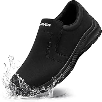 LARNMERN Non Slip Work Shoes for Women Nurse Kitchen Chef Walking Slip Resistant Shoe Waterproof Food Service Restaurant Slip on Casual Fashion Working Footwear Comfortable Lightweight, Black
