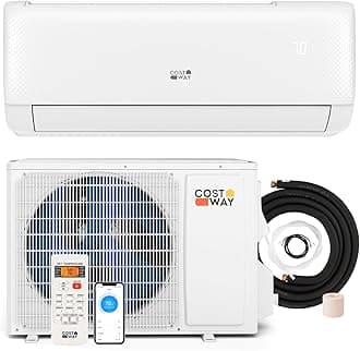 COSTWAY 9000 BTU Mini Split Air Conditioner, with Heat Pump, 20.5 SEER2 115V Inverter, 24H Timer, Auto Clean, Remote Control for Rooms up to 450 Sq.Ft (Airtural Series)