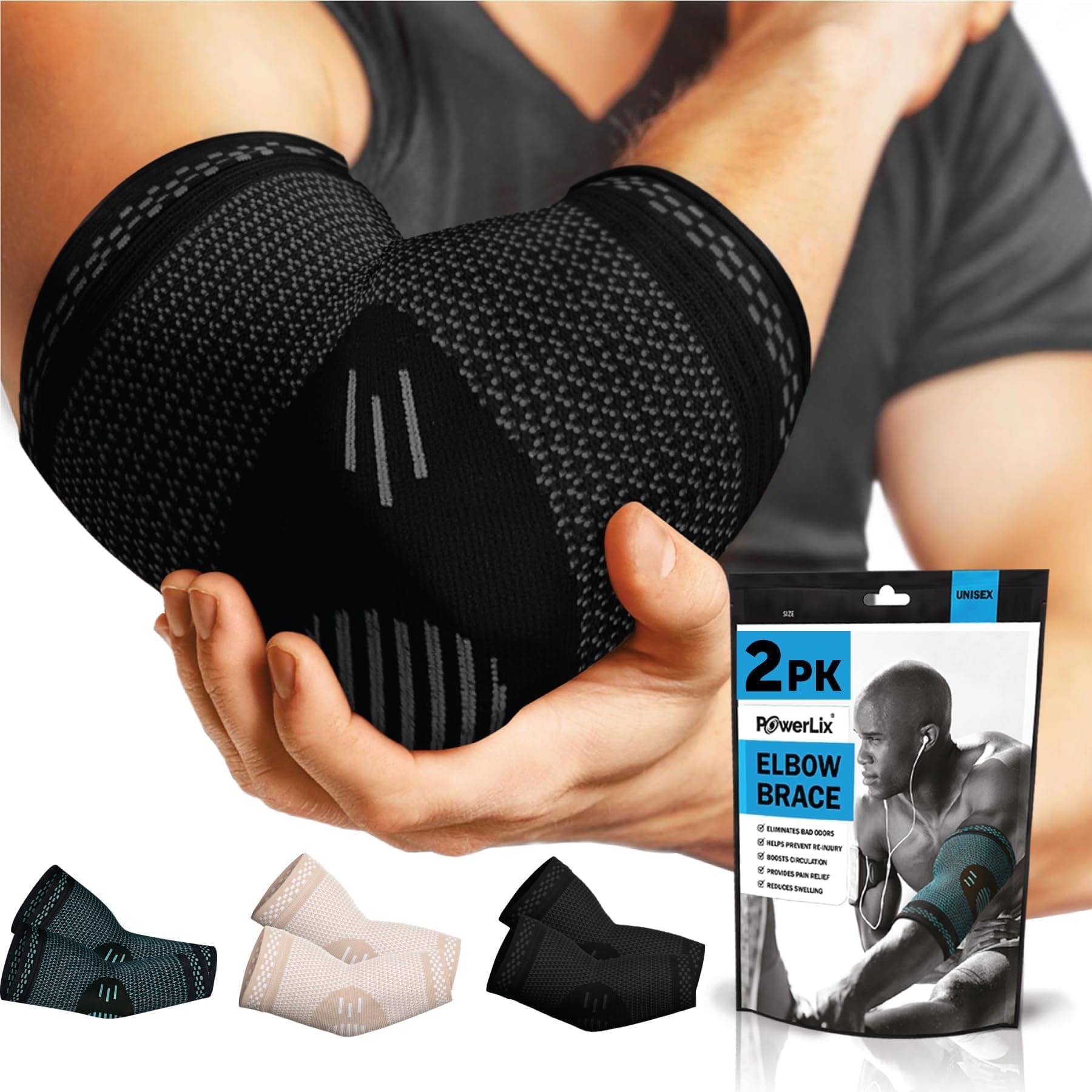 Elbow Brace Compression Support (Pair)