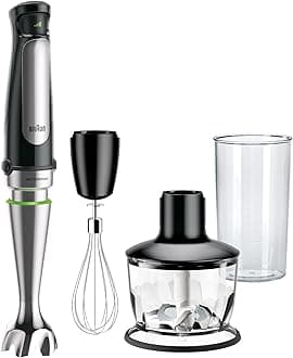 Braun MultiQuick 7 3-in-1 Immersion Blender with Food Processor – Powerful Handheld Electric Stick - Emulsifier for Chopping, Beating & Whisking - Ideal for Soup, Puree, Smoothies & More