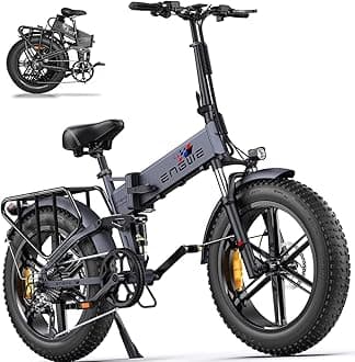 ENGWE Electric Bike Folding E-Bike for Adults, 20''*4.0 Fat Tire Electric Bicycle, 48V 16Ah Battery Range to 150km, Shimano 8-Gears All -Terrain, ENGINE Pro
