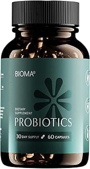 BIOMA Probiotics for Weight Management & Digestive Health, 3 in 1 Gut Health Probiotics and Prebiotics/Postbiotics, Slow Release Synbiotic Probiotic Capsules for Gut Health Multi Enzyme (60 Caps)