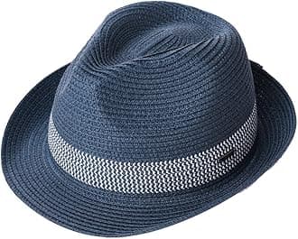 Unisex Summer Panama Fedora Trilby Straw Sun Hats for Men Women Safari Beach Hat Packable XS-XXXL