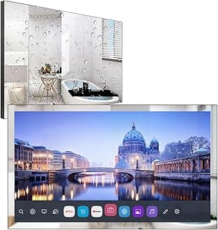 elecsung 32 inch 4K UHD Smart LED Mirror TV (ATSC) Tuner, IP65 Waterproof, Do...