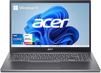 Acer Aspire 5 15 Slim Laptop | 15.6" FHD IPS Touch 1920 x 1080 | Intel Core i7-1355U | Intel Iris Xe Graphics | 16GB LPDDR5 | 512GB Gen 4 SSD | Wi-Fi 6E 802.11ax | Backlit Keyboard |