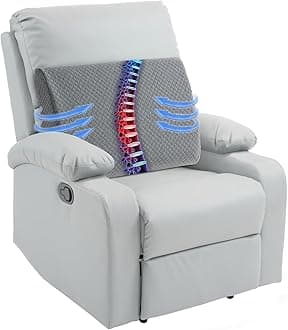 Lumbar Support Pillow for Recliner Chair, Memory Foam Back Support Cushion for Elderly,Extra Large Lumbar Support Pillow with Extension Straps, Thick Backrest for Home Reading,20x14x5 in