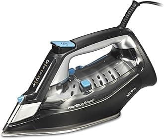 Steam Iron for Clothes & Garment Steamer with Intuitive FabricIQ Touchpad, Durable Stainless Steel Soleplate, 3-Way Auto Shutoff, 1800 Watts, 350ml Water Tank, 10' Cord, Black (14950)