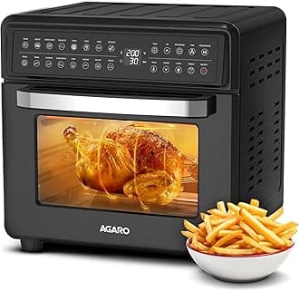 AGARO Regal Plus Air Fryer For Home, Rotisserie Convection Oven, Electric Oven, 1800W, 16 Preset Programs, Digital Display, Touch Control, Bake, Roast, Reheat, Defrost, Keep Warm, Black, 23 liter
