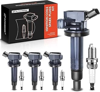 A-Premium 4x Ignition Coils and Iridium Spark Plug Kits Compatible with Toyota Corolla 1999-2008 Matrix 2003-2008 Chevrolet Prizm 1999-2002 L4 1.8L
