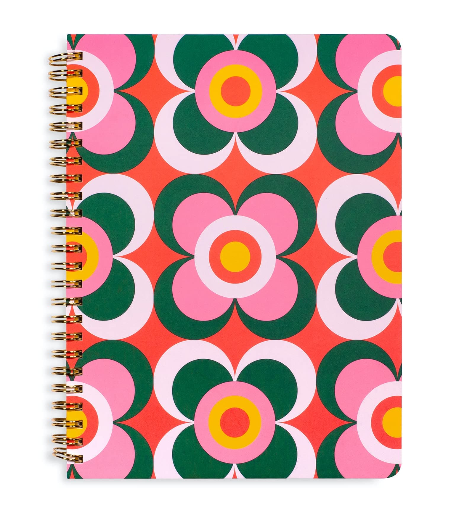 ban.do Floral Rough Draft Mini Spiral Notebook, 8.5" x 6.75" with Pockets and 160 Lined Pages, Mod