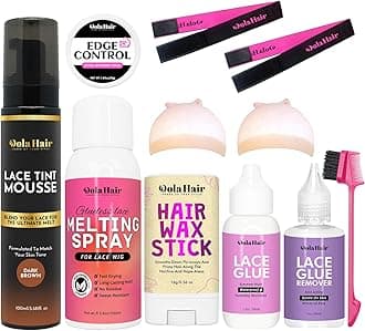 Lace Glue Kit - Complete Set with Lace Tint Mousse, Wig Installation & Melting Spray (Dark Brown)