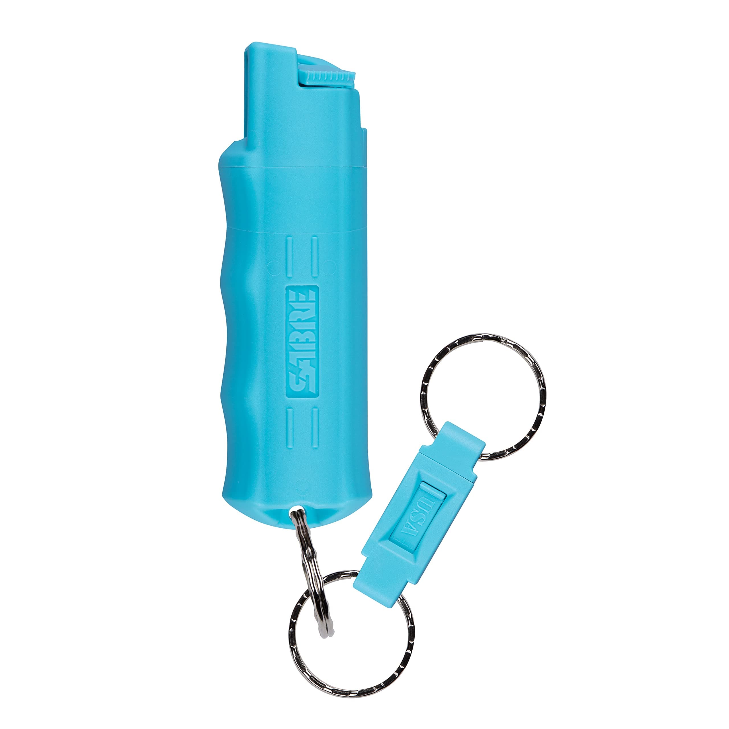 Sabre Pepper Spray - Quick Release Keychain for Easy Carry & Fast Access, Max Police Strength Self Defense OC Spray with UV Dye, 10 Sec. Spray Time, Finger Grip - Faster Aim, 0.54 fl oz,Secure Safety