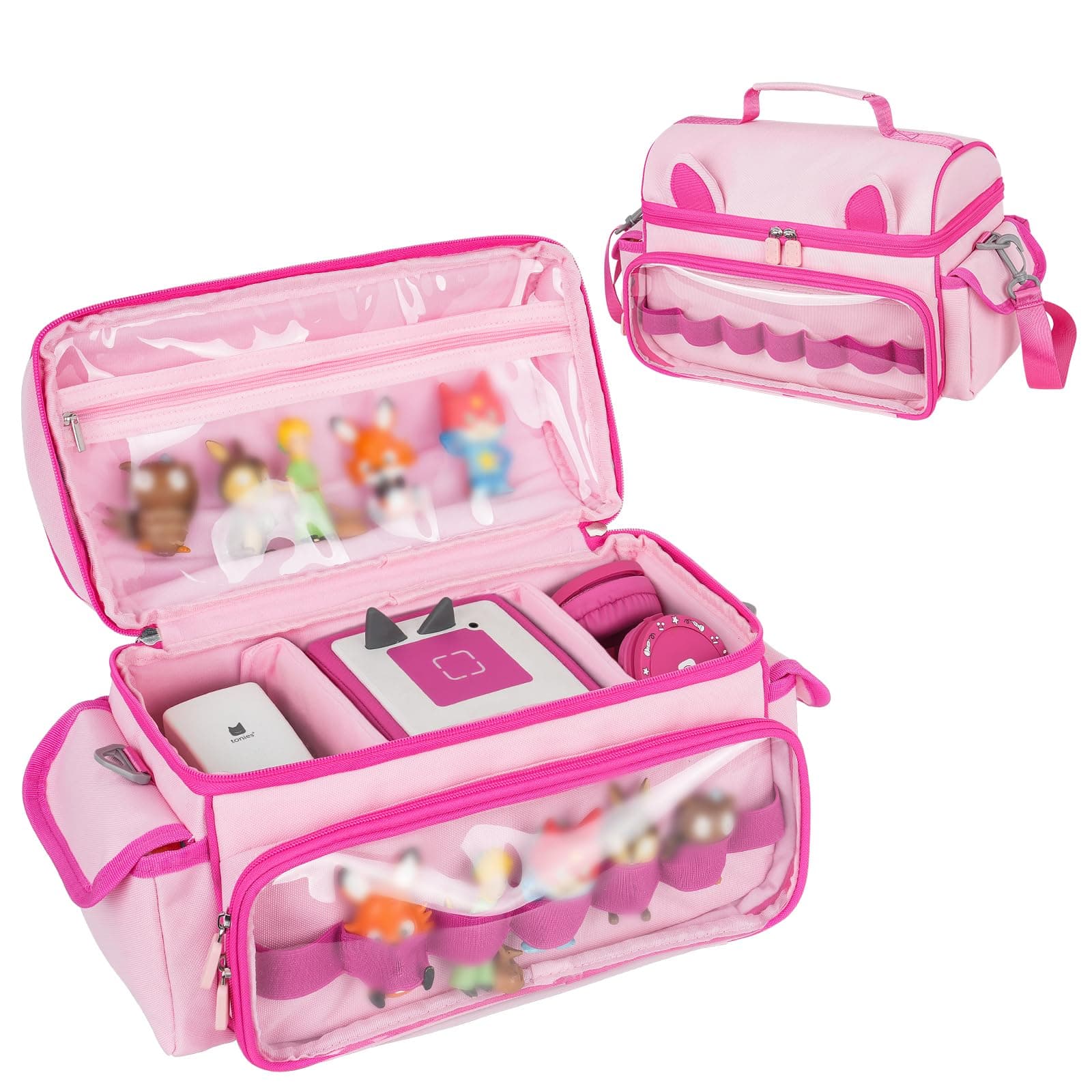 Carrying Case Compatible with Toniebox 2 & 1 Starter Set,Cute Storage Bag for Tonies Figures Characters,Tonies Headphones & Accessories (Bag Only)