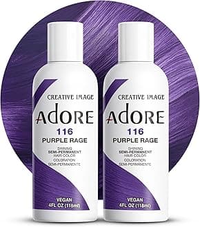 Adore Semi Permanent Hair Color (116 Purple Rage) (2 Pack) | Vegan & Cruelty-Free Purple Hair Dye | No Ammonia, No Peroxide, No Alcohol | 4 Fl Oz