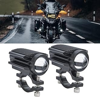 YOMTOVM 12000LM Motorcycle LED Driving Lights, Mini Fog Lights 60W 6000K Super Bright Amber White Aux Spotlight for Motorcycle Truck ATV SUV Car Yacht, 2 Pack