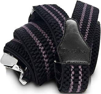 Mens Braces with Very Strong Clips Heavy Duty Suspenders One Size Fits All Wide Adjustable and Elastic Y Style