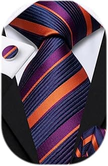Dubulle Mens Tie Set Necktie and Pocket Square with Cufflinks Gift Box