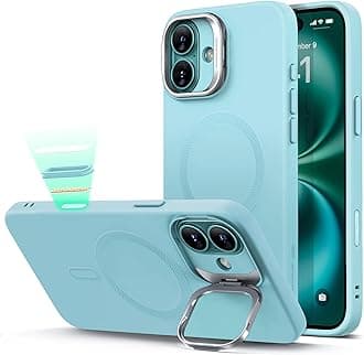 ESRfor iPhone 16 Plus Case, Camera Control Button Silicone Case with Stand, Compatible with MagSafe, Built-in Camera Stash Stand, Magnetic Phone Case for iPhone 16 Pro Max, Cloud Series, Teal