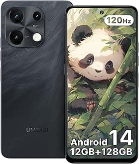 UMIDIGI Note100 Sim-free Smartphone Body, 120Hz Refresh Rate, Android 14, Smartphones, 12 GB RAM + 128 GB ROM/1TB Extendable, 4G Dual SIM Smartphones, Face Authentication, Fingerprint Authentication