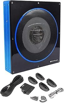 Rockville RW10CA 10" 800 Watt Slim Low Profile Active Powered Car Subwoofer Sub, Black