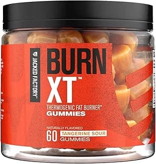 Jacked Factory Burn-XT Weight Loss Gummies - Thermogenic Fat Burner & Appetite Suppressant Gummies with Acetyl-L-Carnitine HCL, MitoBurn, & Caffeine - 60 Gummies, Tangerine Sour