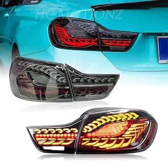 HCmotion Tail Lights For BMW 4 Series M4 F32 F33 F82 F36 F82 F83 Sedan/Convertible/Coupe 2014-2020, Rear Lamps With Start-up Animation & Sequential Indicator (Clear)