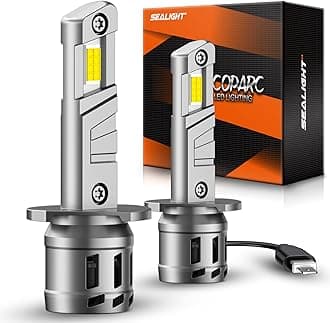 H1 Fog Bulbs, 40000LM 6500K Cool White, 1:1 Mini Size, H1 Bulb Light with 13000RPM Cooling Fan, 3 Mins Plug-N-Play, IP67 Waterproof Non-polarity, Pack of 2