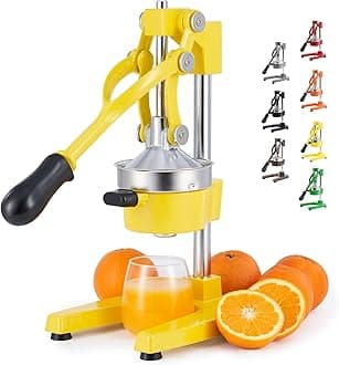 CO-Z Manual Citrus Juicer - Professional Orange, Lemon, Lime & Pom Juice Extractor, Easy to Clean, Yellow