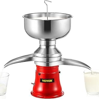 VEVOR Milk Cream Centrifugal Separator, Stainless Steel Electric Cream Separator, 25 Gal/H & 100L/H Goat Milk Separator Turning Raw or Whole Milk into Cream and Skim Milk Cow Cream Separator 110-240V